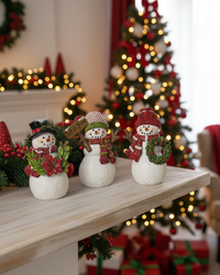 Playful Resin Snowman Figurine