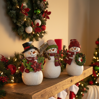 Playful Resin Snowman Figurine