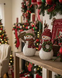 Playful Resin Snowman Figurine