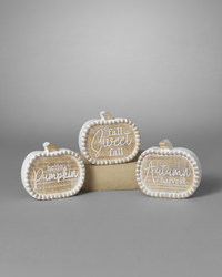 Wood Engraved Harvest Pumpkin Block