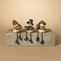 Harvest Bird With Hat Shelf Sitter
