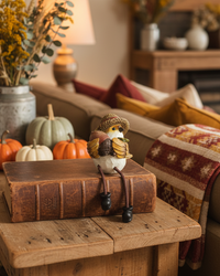 Harvest Bird With Hat Shelf Sitter