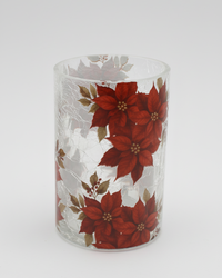 Crackle Glass Poinsettia Candle Holder