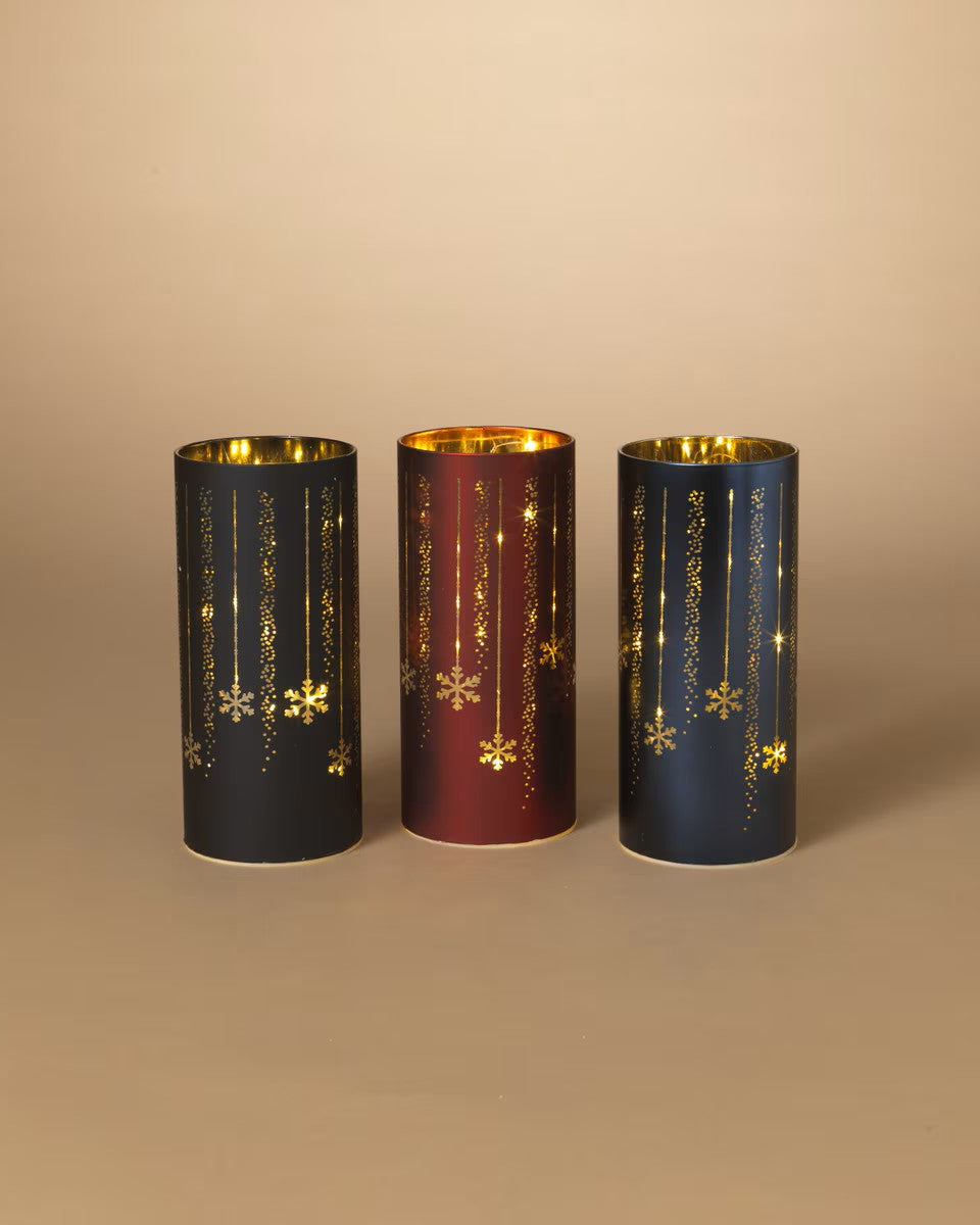 Twinkle Lighted Holiday Design Cylinder