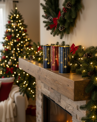Twinkle Lighted Holiday Design Cylinder
