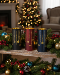 Twinkle Lighted Holiday Design Cylinder