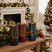 Twinkle Lighted Holiday Design Cylinder