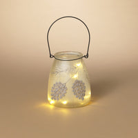 Frosted Glass Holiday Pinecone Lantern