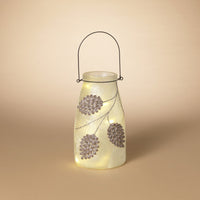 Frosted Glass Holiday Pinecone Lantern