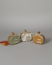Cable Knit Textured Pumpkin Block With Bows Round