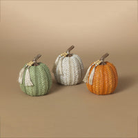 Woven Harvest Pumpkin with Beaded Tassel