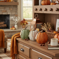 Woven Harvest Pumpkin with Beaded Tassel