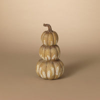 Natural Wheat Harvest Stacked Pumpkins