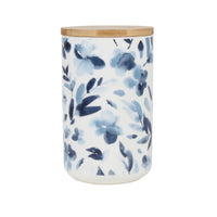 Watercolour Blue Floral Canister Set of 3