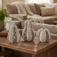 Rustic Carved White Harvest Gourd