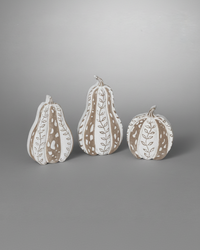 Rustic Carved White Harvest Gourd
