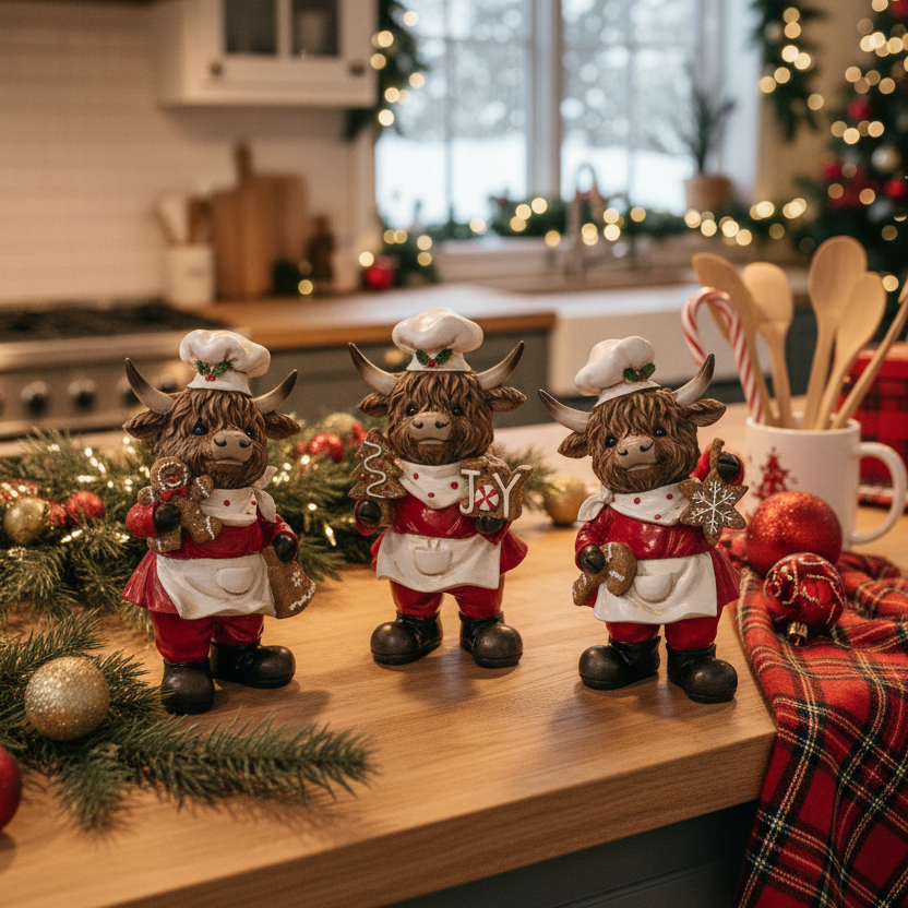 Holiday Highland Cow Chef