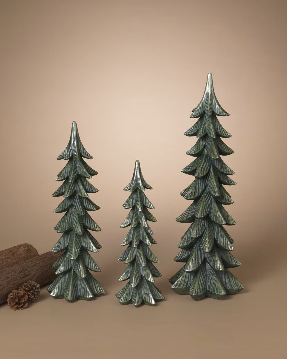 Green Aged Resin Christmas Tree Tall