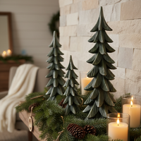 Green Aged Resin Christmas Tree Tall