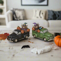 Halloween Highland Cow In Farm Truck