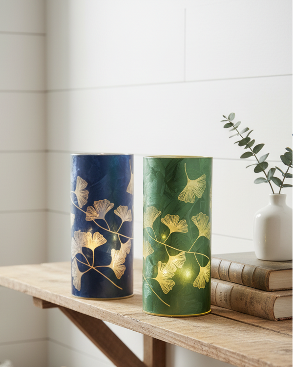 Lighted Leaf Design Glass LED Luminary