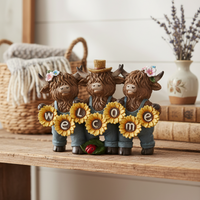 Highland Cows with Sunflower Welcome