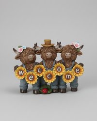 Highland Cows with Sunflower Welcome