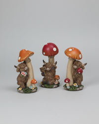 Highland Cow with Skinny Mushroom
