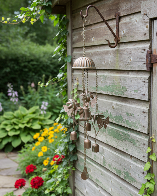 Metal Garden Friends Wind Chime Butterfly 23"L