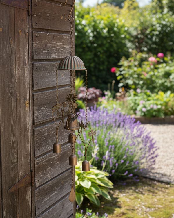 Metal Garden Friends Wind Chime Dragonfly 23"L