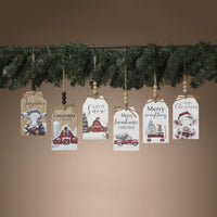 Wood Holiday Hanging Farm Tag Ornament
