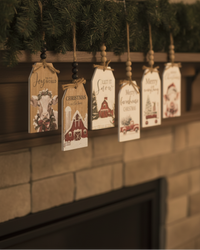 Wood Holiday Hanging Farm Tag Ornament