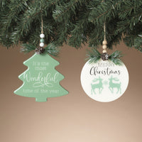 Wood Glossy Finish With Greenery Accent