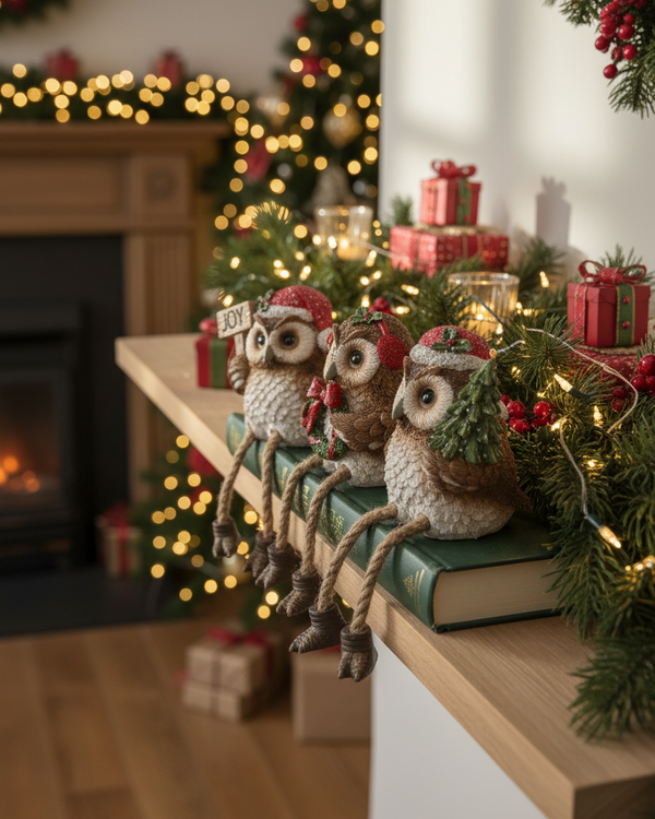 Christmas Owl Shelf Sitter