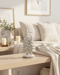 White Resin Holiday Tree Duo