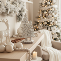 White Resin Holiday Tree Duo