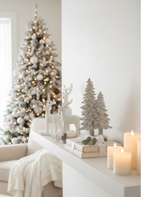 White Resin Holiday Tree Duo