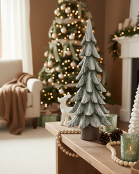 Snowy Evergreen Resin Tree