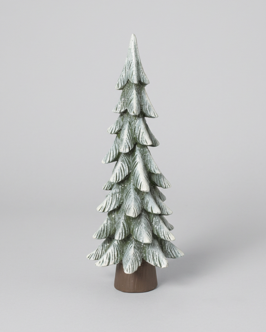 Snowy Evergreen Resin Tree