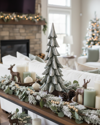Snowy Evergreen Resin Tree
