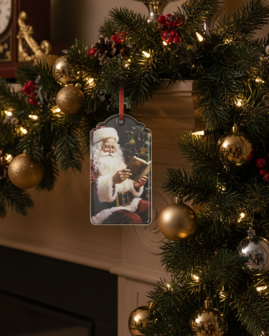 Metal Santa Design Hanging Tag Ornament