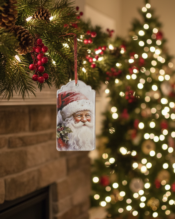 Metal Santa Design Hanging Tag Ornament