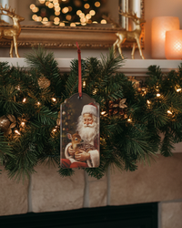 Metal Santa Design Hanging Tag Ornament