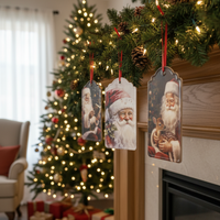 Metal Santa Design Hanging Tag Ornament