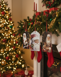 Metal Santa Design Hanging Tag Ornament