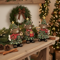 Holiday Highland Cow in Evergreen Dress