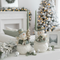 Sage Snowman with Present