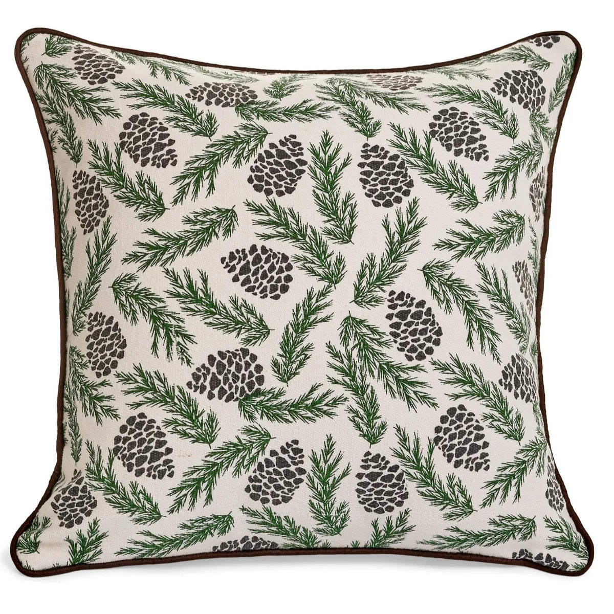 Pinecone Print Cotton Throw Pillow