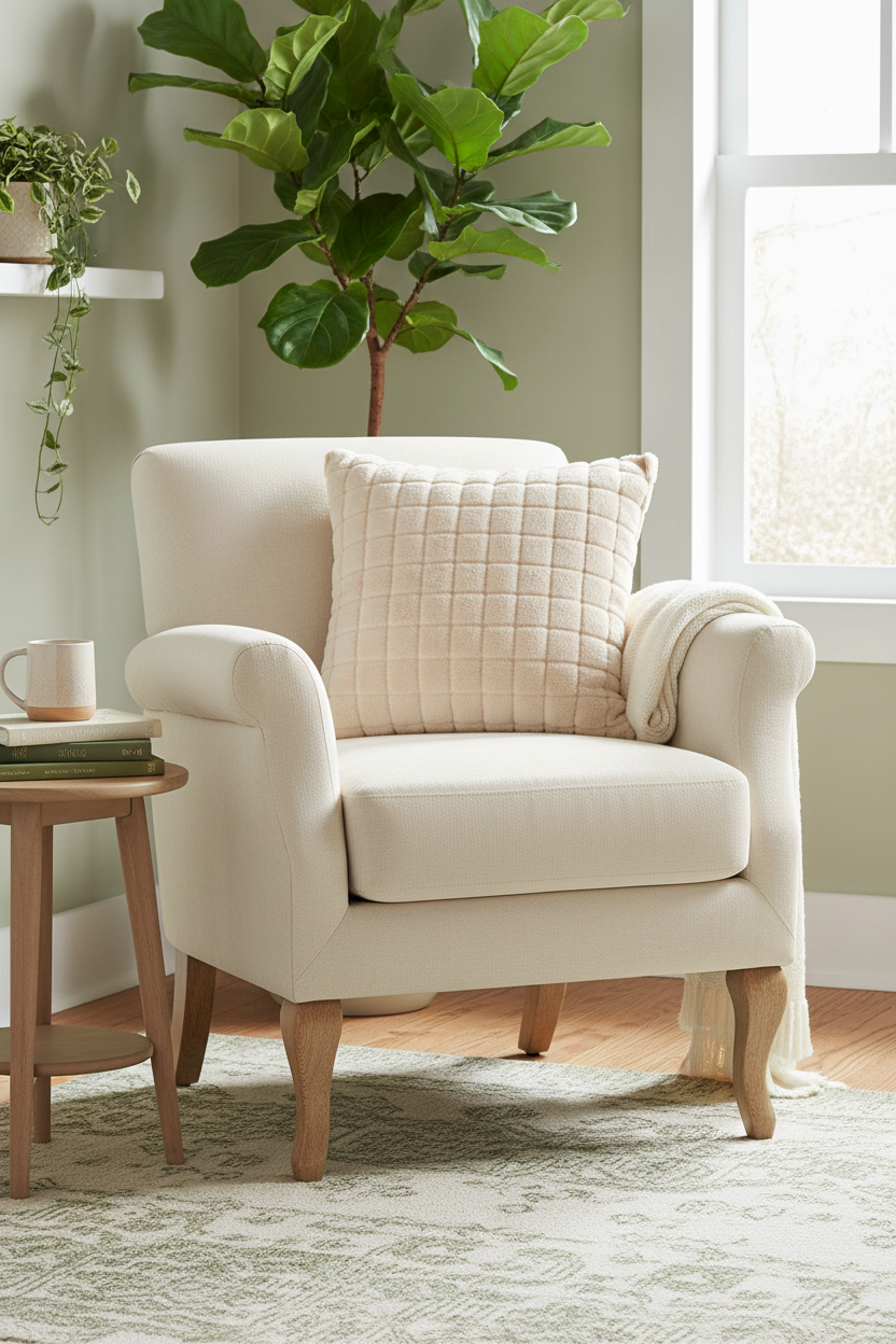 Faux Fur Beige Throw Pillow