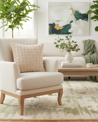 Faux Fur Beige Throw Pillow